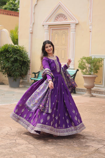 LIKSHA'S GOWN-WITH-DUPATTA SUIT SET LW-9190