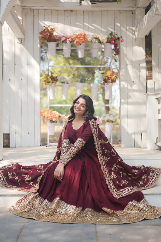 RADIANT DARK MAROON SUIT SET  142